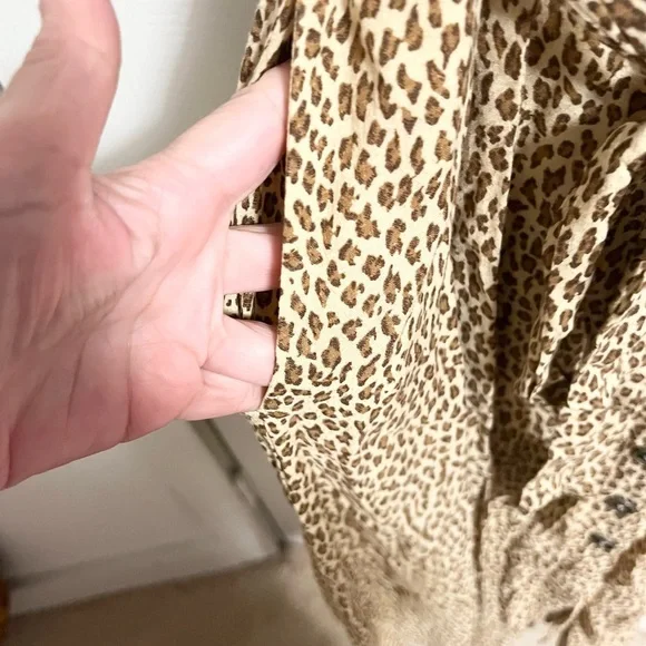 Anthropologie boho Animal Print Button Down Midi Dress - Picture 6 of 11